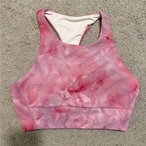 NWOT: Athleta Blush Pink Tie-Dye Long Sports Bra Size Medium Free Shipping